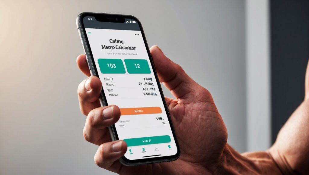 Smartphone with a calories and macros calculator